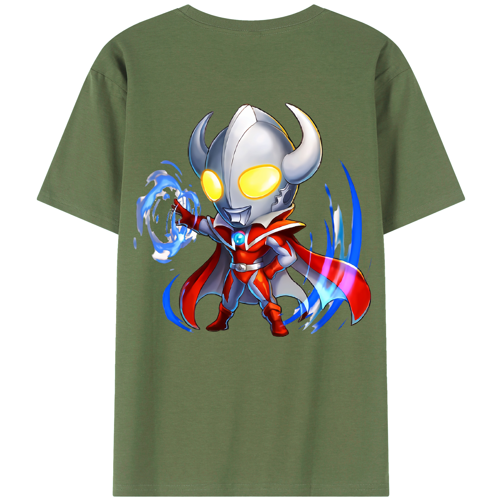 （画像用） ウルトラマン Ultraman 綿100％ メンズ半袖Tシャツ（バックプリント） 通気性